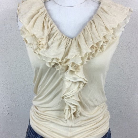 Ralph Lauren Ivory Silk & Modal Ruffle Tank Top - Picture 5 of 9